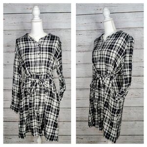 Gap Plaid Shirt Dress With Pockets